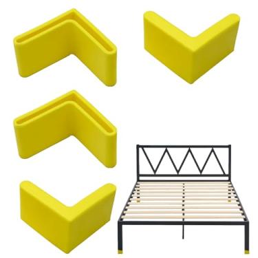 Imagem de Gyinere 4 peças de protetores de canto de moldura de cama, protetores de moldura de cama, pés de cobertura em forma de L, protetor de canto protetores de perna de móveis antiderrapantes para