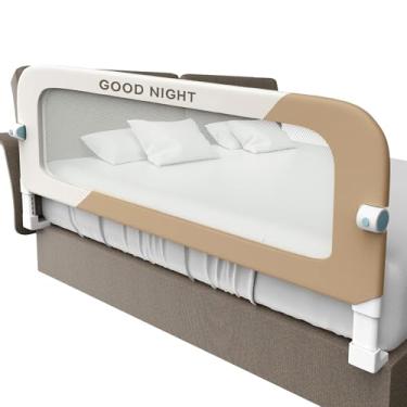 Imagem de Trailabo Grade para Camas com Proteção de Malha, 1.2M Barreira de Camas com Dispositivo de Proteção Contra Quedas, Adequado para Bebês, Crianças e Idosos, Altura Ajustável - Cinza