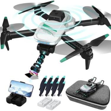 Imagem de Drone, drones com câmera para adultos 4k, drones para crianças de 8 a 12 anos, motor escovado, drone dobrável FPV, estojo de transporte, vida útil da bateria de 40 minutos, presentes de Natal, flip de