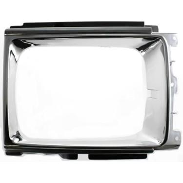 Imagem de DAT AUTO PARTS Substituição da tampa da lâmpada da grade da luz do farol dianteiro esquerdo do lado do motorista para Toyota 4Runner 1986-1988 1986-1988 de plástico cromado TO2512107