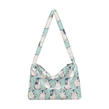 Imagem de Bolsas de ombro de galinha, sacola, bolsa de ombro feminina, Pinguim fofo, One Size