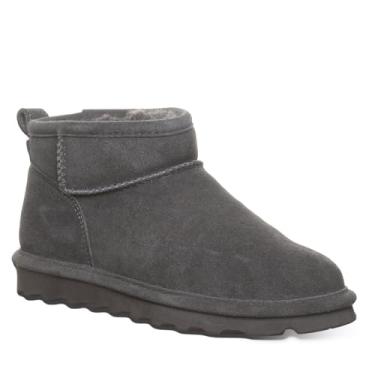 Imagem de BEARPAW Short feminino largo várias cores | Bota feminina de cano curto | Bota feminina sem cadarço | Bota de inverno confortável, Grafite, 9 Wide