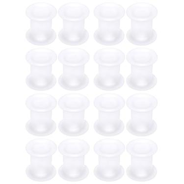 Imagem de Gadeaila Kit de alargadores de orelha de silicone sólido de plástico espesso transparente - Conjunto de alargador de orelha preto de 50 mm para mulheres e homens, 6mm, Plástico Borracha Silicone, Não
