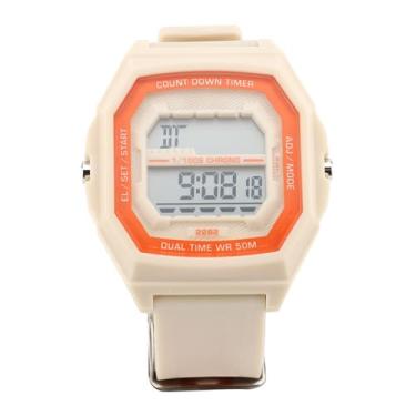 Imagem de aqxreight Relógio Esportivo Digital Masculino Multifuncional Luminoso Alarme TPU Pulseira Cronômetro Relógio de Pulso Digital para Exterior Branco Azul Luminoso Display Completo Carrilhão Hora Data