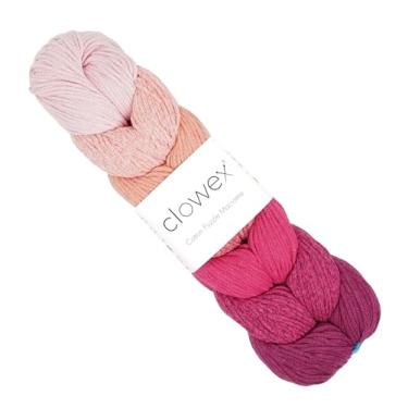 Imagem de Clowex Cordão de macramê de algodão trançado com 7 cores, fio de macramê artesanal variegado de 2,5 mm x 273 m, cordão de artesanato arco-íris, corda de macramê multicolorido para crochê e tricô (N4