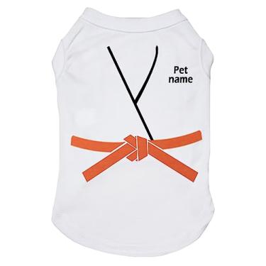 Imagem de Petitebella Camisa personalizada Judo Karate Taekwondo Jersey Puppy Dog (branca/laranja, 3GG)