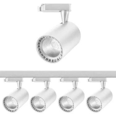 Imagem de Kit Trilho Eletrificado 1m + 4 Spots Led 7w Branco Neutro 4k - MELO