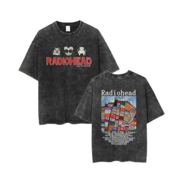 Imagem de Camiseta Unissex Oversized De Algodão Lavado Com Estampa Da Banda De R