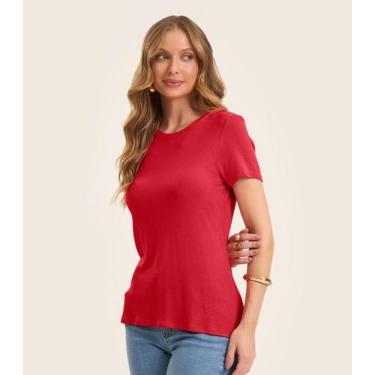 Imagem de Blusa Feminina Básica Visco Tricot Rovitex Vermelho, P, Vermelho