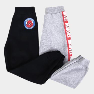 Imagem de Kit Calça Moletom Infantil Marvel Spider Man - 2 Peças-Masculino