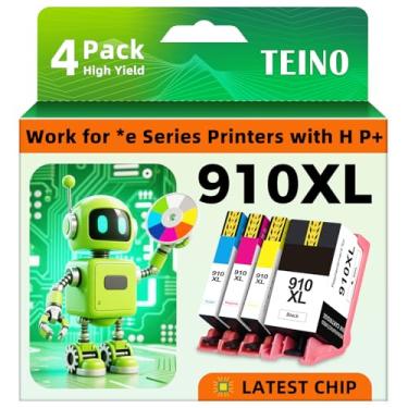 Imagem de Cartuchos de tinta 910XL para impressoras HP de substituição para cartuchos de tinta HP 910, pacote combo de tinta 910, funciona com impressoras OfficeJet Pro 8015e 8025e 8028e 8020 8035e (pacote com