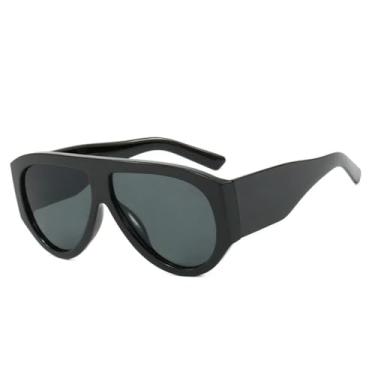 Imagem de Óculos de Sol UV400 - Estampa de Leopardo, Hastes Largas, Estilo Punk, Degradê, para Homens e Mulheres, Esportes ao Ar Livre, Corrida, Ciclismo, Preto