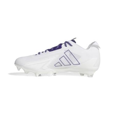 Imagem de adidas Tênis de futebol americano masculino Adizero Electric, Branco/Team Collegiate Roxo/Branco, 36