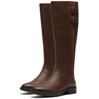 Imagem de Clarks Bota de cano alto feminina Adalynn Hope, Couro bronze britânico, 11 Wide