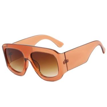 Imagem de Óculos de Sol UV400 - Cores Candy, Tamanho Grande, Degradê, Lentes Largas, para Homens e Mulheres, Esportes ao Ar Livre, Corrida, Ciclismo, Champagne Tea