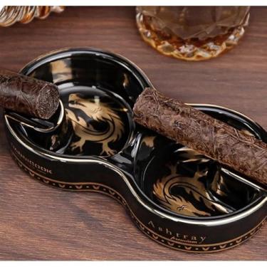 Imagem de Cinzeiro de cerâmica criativo para charutos, adequado para uso doméstico e portátil