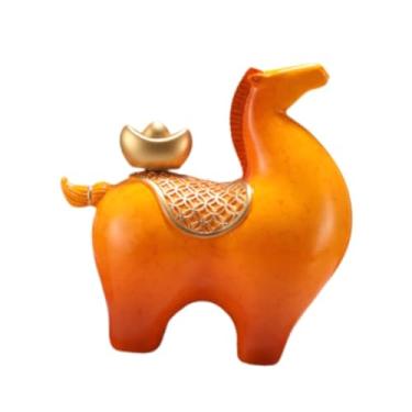 Imagem de Bothyi Estatueta de Cavalo em Lingote - Ornamento Artístico - Acessório de Mesa - Escultura - Estatueta de Cavalo para Escritório, Restaurante, Móvel de TV -, 19x9x19cm