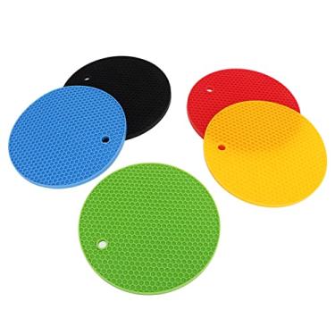 Imagem de YOUTHINK Esteiras de Trivet de Silicone, Suportes de Panela Resistentes Ao Calor, Trivet de Silicone Redondo de 7 Polegadas para Pratos Quentes e Panelas