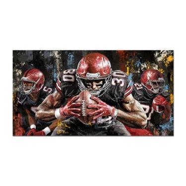 Imagem de VANSEEING 5 peças arte de parede em tela de futebol americano grafite arte moderna decoração de parede para meninos adolescentes sala de jogos esportes sala de estar pronto para pendurar 152 cm C x 81