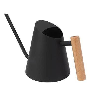 Imagem de YOUTHINK Regador de Aço Inoxidável à Prova de Ferrugem, Design de Bico Longo Com Alça de Madeira Confortável, Ideal para Entusiastas de Jardim e Bonsai (Preto)