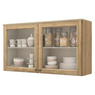 Imagem de Armário Aéreo Finesse 120 cm 2 Portas de Vidro Incolor Capuccino Camar