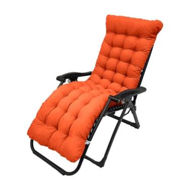 Imagem de Almofada para espreguiçadeira de pátio, almofadas de cadeira reclináveis de 154,9 cm, almofadas de cadeira, espreguiçadeira acolchoada mais grossa para escritório em casa ao ar livre (laranja)