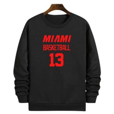 Imagem de Blusa Moletom Gola Basquete Miami Basketball número 13 - Loja Click Ca