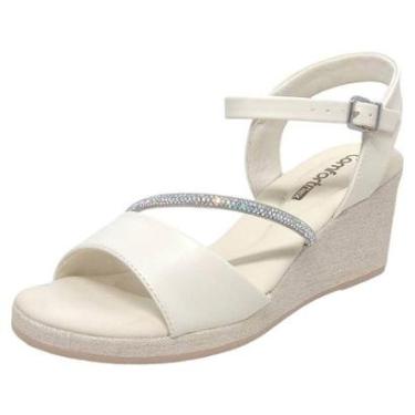 Imagem de Sandália Feminina Anabela Social Brilhante Comfortflex-Feminino