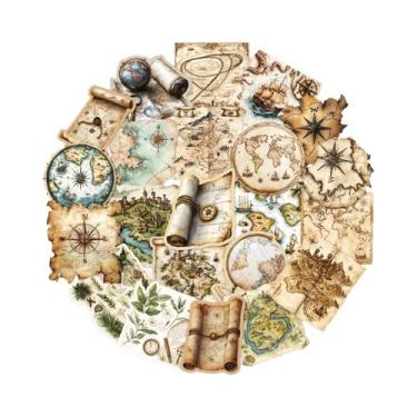 Imagem de Adesivos Vintage De Mapa Mundi Para Viagem 50PCS Para Scrapbooking, De