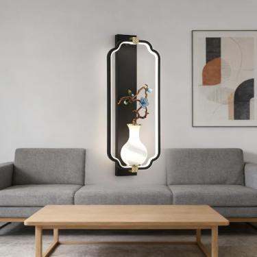 Imagem de OUFULA Contemporânea Lâmpada de parede LED Chinês Criativo Sala Quarto Estudo Villa Hotel Casa de Chá Corredor Escadas Luz (Estilo 26)