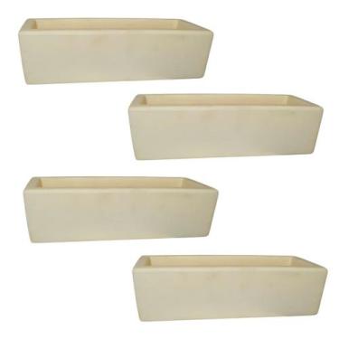 Imagem de Kit 4 Jardineiras de Plantas Bege 37x15 Floreira Polietileno - Alpe & 