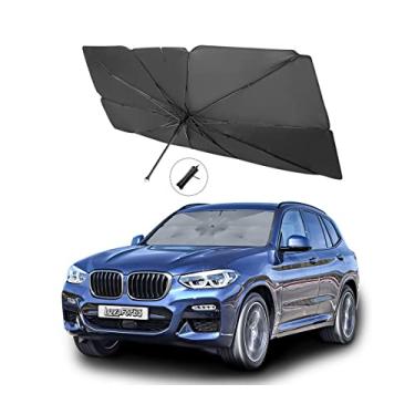 Imagem de Guarda-sol de para-brisa de carro com martelo de segurança, para-sol dobrável de eixo dobrável de rotação de 360° para janela dianteira do carro, protetor de viseira de sol de raios UV, acessórios de