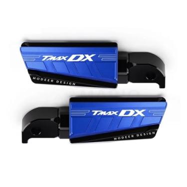 Imagem de Anti-derrapante Pedais traseiros de alumínio para descanso pé, para tmax530 tmax 530 dx sx 2017 2018 2019 cnc(Blue TMAXDX B)