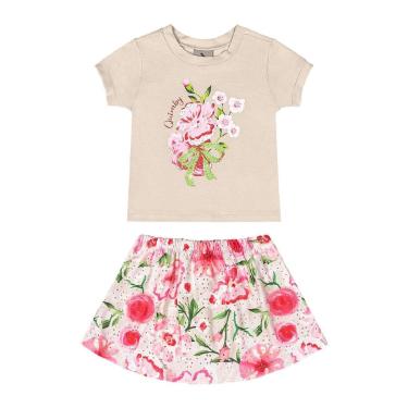 Imagem de Conjunto Blusa Saia-Short Estampado Quimby-Feminino
