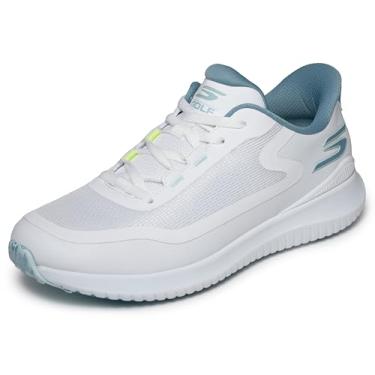 Imagem de Skechers Tênis de golfe masculino Flight Spikeless Slip-in, Branco/Azul claro, 38