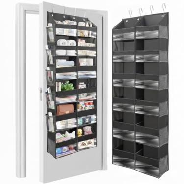 Imagem de HOMELUX THEORY Organizador resistente sobre a porta – Organizadores e armazenamento de armário extralargos, porta de armazenamento suspensa para quarto e berçário, 1 peça, cinza escuro