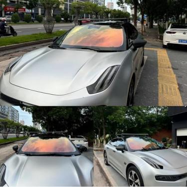 Imagem de XhuangTech Película de escurecimento de janela para carros, película solar vermelha camaleão 80% VLT antirreflexo, 99% adesivo de janela de proteção anti-UV com bloqueio de calor, filme matiz de carro