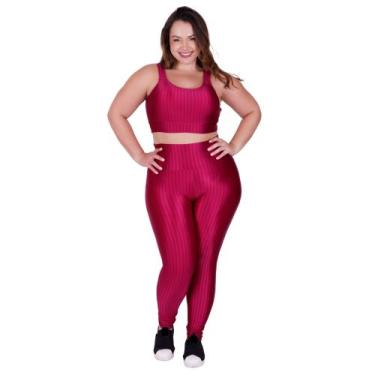 Imagem de Conjunto Fitness Plus Size Cós Alto By Tina Top de Academia e Calça Ci