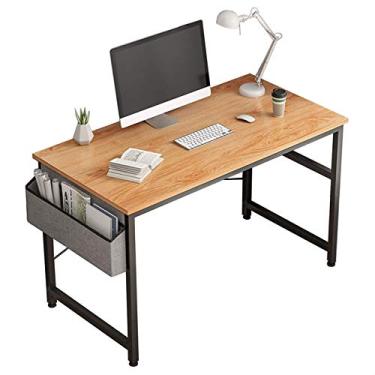 Imagem de Escrivaninhas de escritório em casa computador escritório em casa jogo de escrita moderno estilo simples laptop com bolsa de armazenamento moldura de metal preto 120 x 60 x 73 cm