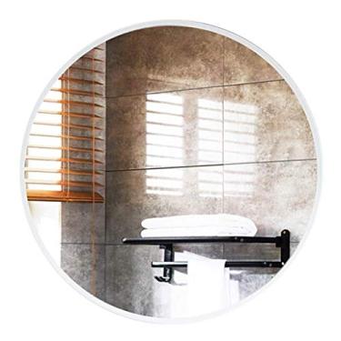 Imagem de Espelho suspenso decorativo redondo HD espelho de maquiagem moderno moldura de metal espelho de banheiro espelho de parede redondo diâmetro 50/60/70 / 80 cm (cor: ouro tamanho: 70 cm) (cor: ouro