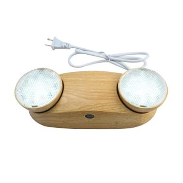 Imagem de Apmeetlux Luzes de emergência 200lm 4 horas com bateria reserva luminárias comerciais de emergência para casa de negócios iluminação de interrupção de energia com cabo plugue AC85-277V-madeira