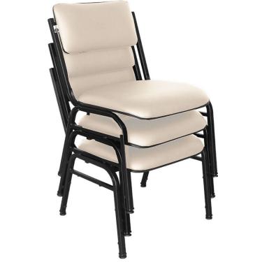 Imagem de Kit com 3 Cadeiras para Auditórios Linha Hotel Smart Bege
