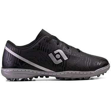 Imagem de Chuteira de Futebol Society Campo Sintetico Adulto Infantil Costurada, Preto/Cinza, 28