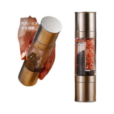 Imagem de Moedor De Sal E Pimenta Ajustável Em Aço Inoxidável 2 Em 1, Moinhos De