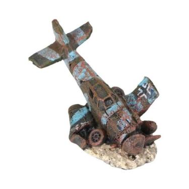 Imagem de Mini Decoração De Aquário Em Resina: Enxame De Peixes E Cenário De Avi