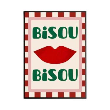 Imagem de Pintura Em Tela De Lábios Vermelhos, Pôster Emoldurado, Decoração Mode