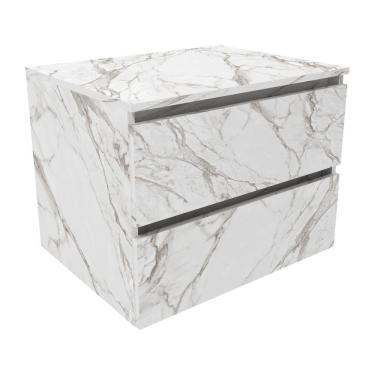 Imagem de Gabinete Banheiro 2 Gavetas 60Cm Suspenso Multimóveis Vcr10087 Mármore Branco Mármore Branco