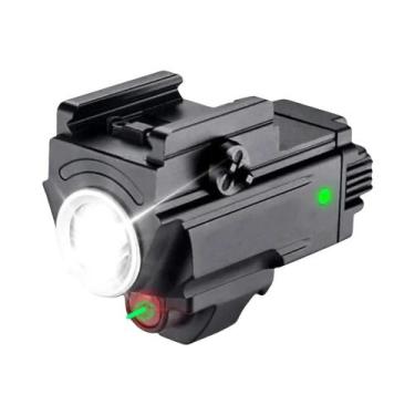Imagem de Lanterna Mini Recarregável Combo 800 Lumens LED Com Mira Laser Vermelh