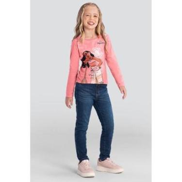 Imagem de Blusa infantil menina da Moana com glitter Brandili Rosa-Feminino