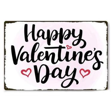 Imagem de Decoração de parede Pintura em ferro Feliz Dia dos Namorados 20x30cm -